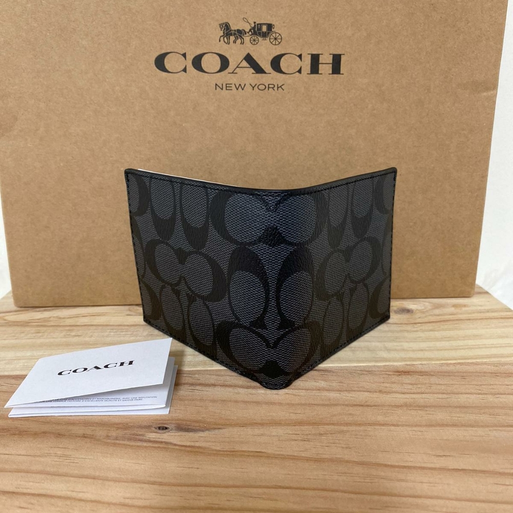 ⚜Coach Id Billfold Wallet In Signature Canvas - Picture 3 of 5